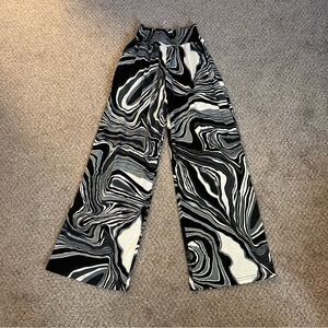 Trippy Print Wide Leg Rave Pants